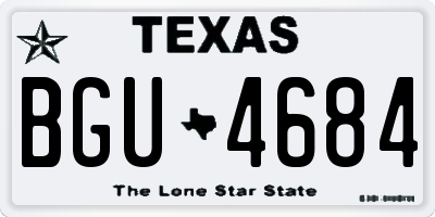 TX license plate BGU4684