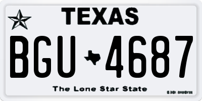 TX license plate BGU4687