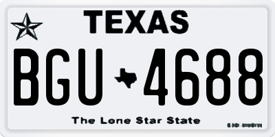 TX license plate BGU4688