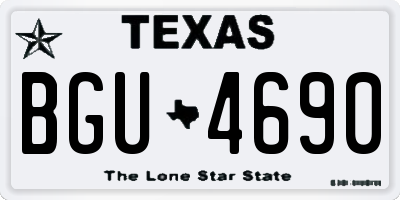 TX license plate BGU4690
