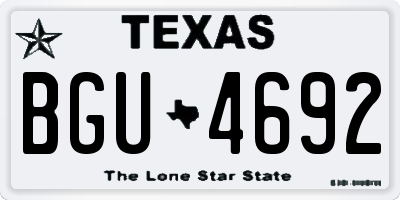 TX license plate BGU4692