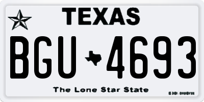 TX license plate BGU4693