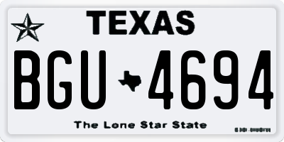 TX license plate BGU4694