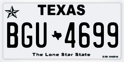 TX license plate BGU4699