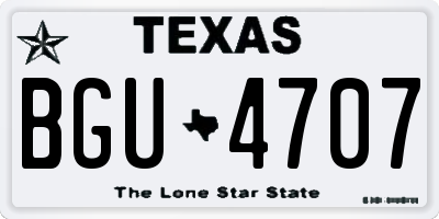 TX license plate BGU4707