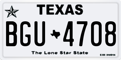 TX license plate BGU4708