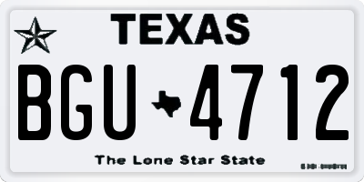 TX license plate BGU4712