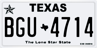 TX license plate BGU4714