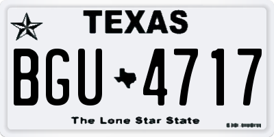 TX license plate BGU4717