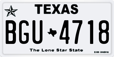 TX license plate BGU4718