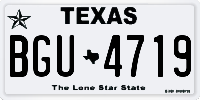 TX license plate BGU4719