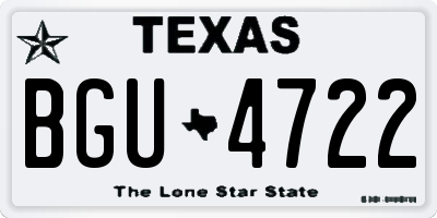 TX license plate BGU4722