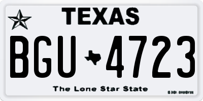 TX license plate BGU4723