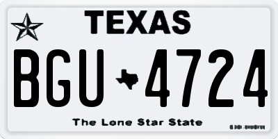 TX license plate BGU4724
