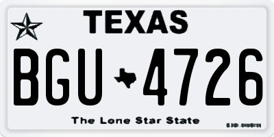 TX license plate BGU4726