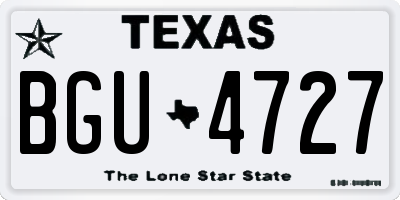 TX license plate BGU4727