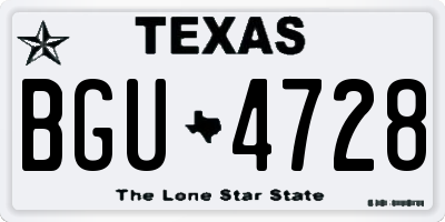 TX license plate BGU4728