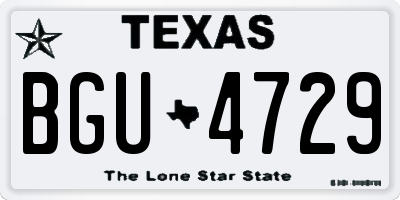 TX license plate BGU4729