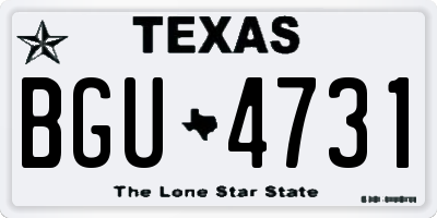 TX license plate BGU4731