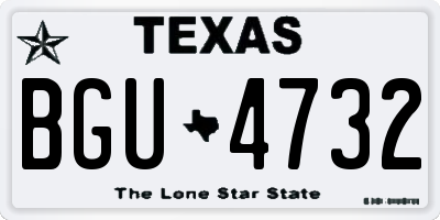 TX license plate BGU4732