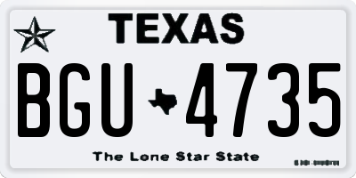TX license plate BGU4735