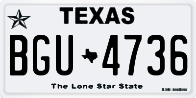 TX license plate BGU4736