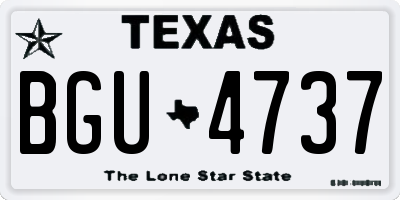 TX license plate BGU4737
