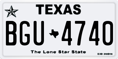 TX license plate BGU4740