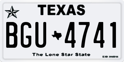 TX license plate BGU4741