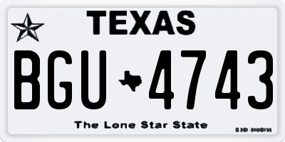 TX license plate BGU4743
