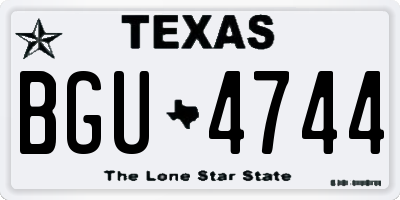 TX license plate BGU4744