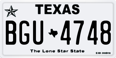 TX license plate BGU4748