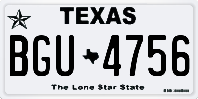 TX license plate BGU4756