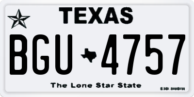 TX license plate BGU4757