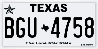 TX license plate BGU4758