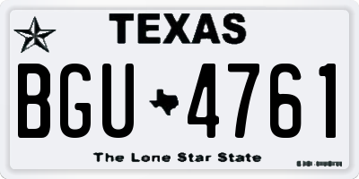 TX license plate BGU4761