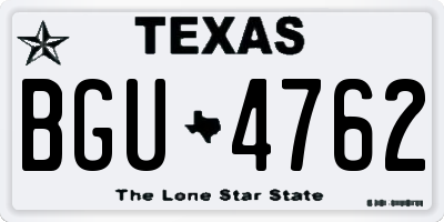TX license plate BGU4762