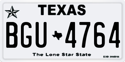 TX license plate BGU4764