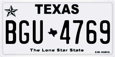 TX license plate BGU4769