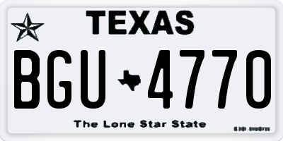 TX license plate BGU4770
