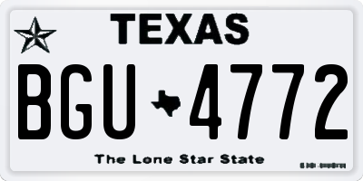 TX license plate BGU4772