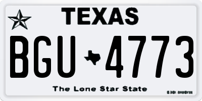 TX license plate BGU4773