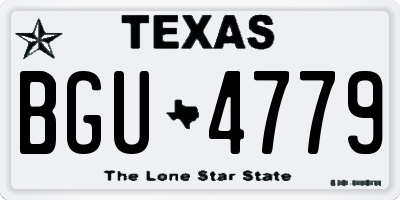TX license plate BGU4779