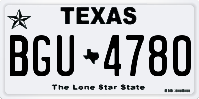 TX license plate BGU4780