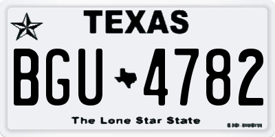 TX license plate BGU4782