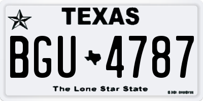 TX license plate BGU4787