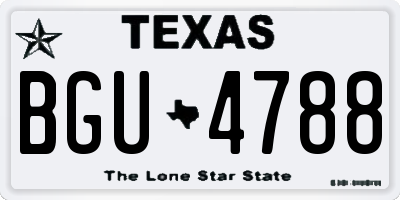TX license plate BGU4788