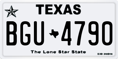 TX license plate BGU4790