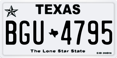 TX license plate BGU4795