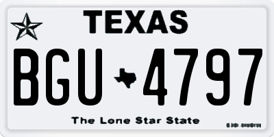 TX license plate BGU4797